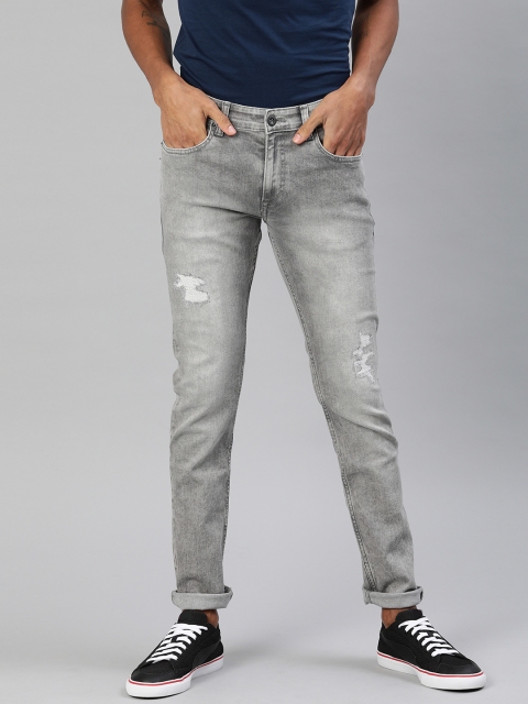 

BEAT LONDON by PEPE JEANS Men Grey Super Skinny Fit Low-Rise Mildly Distressed Stretchable Jeans