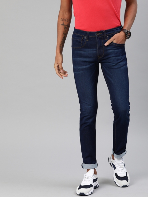 

BEAT LONDON by PEPE JEANS Men Navy Blue Super Skinny Fit Low-Rise Clean Look Stretchable Jeans