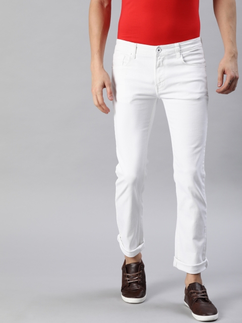 

BEAT LONDON by PEPE JEANS Men White Slim Fit Low-Rise Clean Look Stretchable Jeans