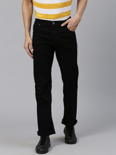 

BEAT LONDON by PEPE JEANS Men Black Slim Fit Low-Rise Low Distress Stretchable Jeans