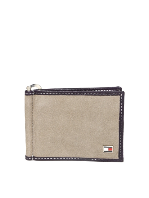 

Tommy Hilfiger Men Taupe Suede Clipper Wallet