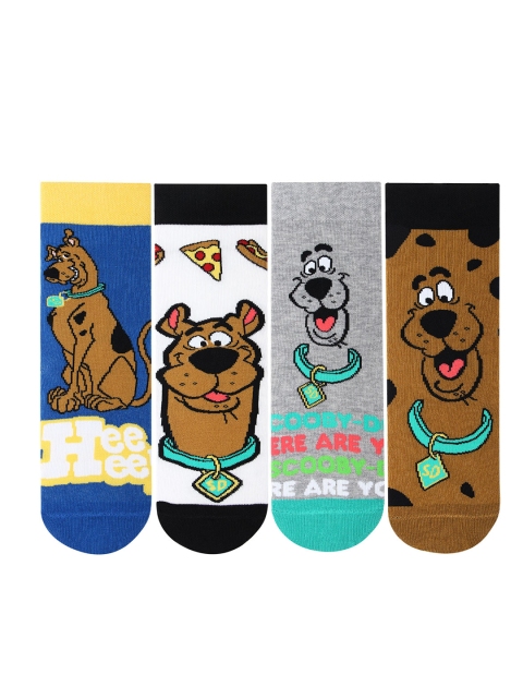 

Bonjour Kids Pack of 4 Assorted Scooby-Doo Ankle-Length Socks