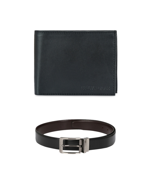 

Calvadoss Men Black & Brown Premium Belt & Wallet Accessory Gift Set