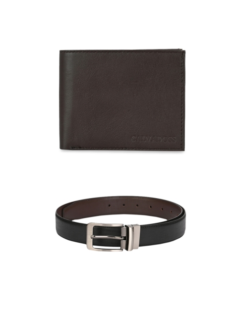 

Calvadoss Men Black & Brown Premium Belt & Wallet Accessory Gift Set