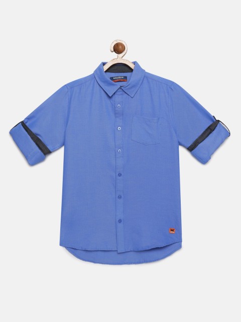 

Killer Boys Blue Regular Fit Solid Casual Shirt