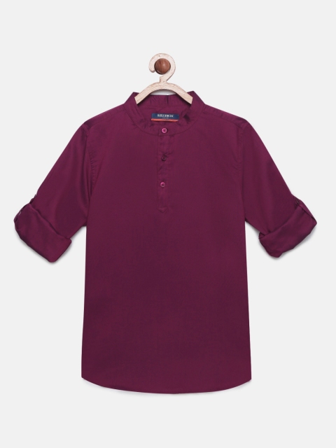 

Killer Boys Maroon Regular Fit Solid Casual Shirt