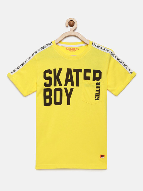 

Killer Boys Yellow Printed Round Neck T-shirt