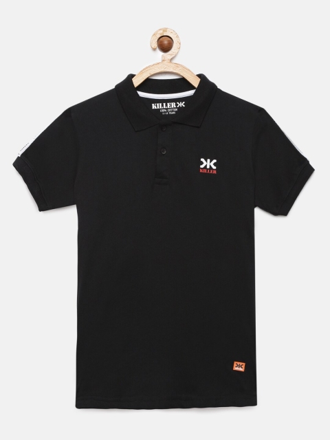 

Killer Boys Black Solid Polo Collar T-shirt