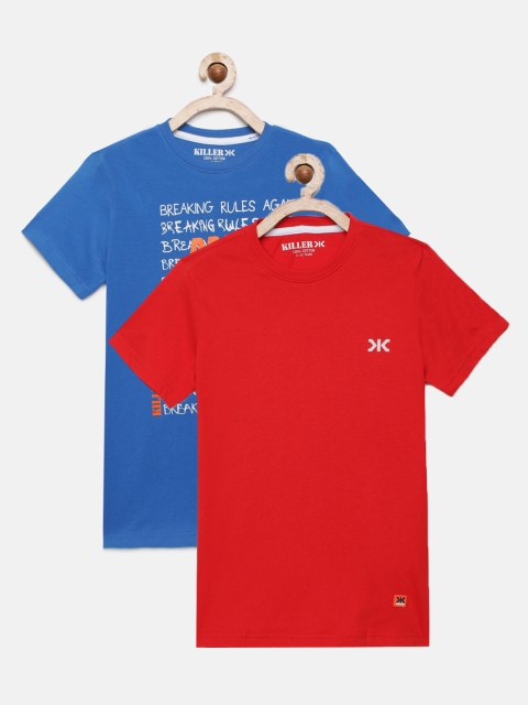

Killer Boys Set Of 2 Printed Round Neck T-shirt, Blue