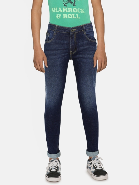 

Killer Boys Navy Blue Regular Fit Mid-Rise Low Distress Stretchable Jeans