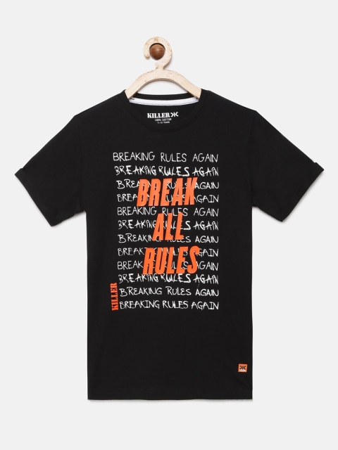 

Killer Boys Black Printed Round Neck T-shirt