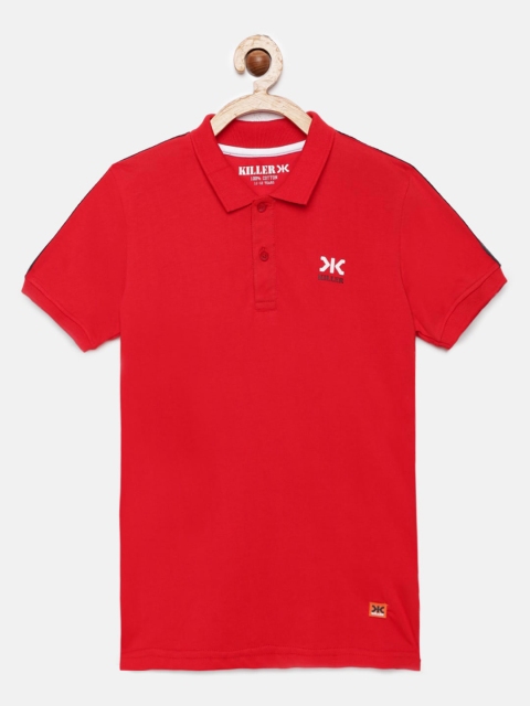 

Killer Boys Red Solid Polo Collar T-shirt