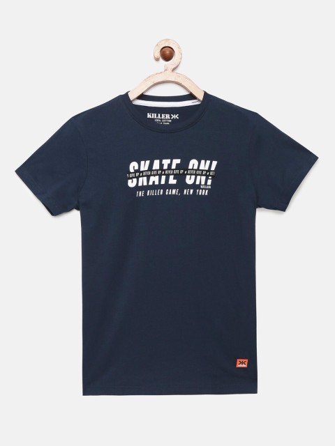 

Killer Boys Navy Blue Printed Round Neck T-shirt