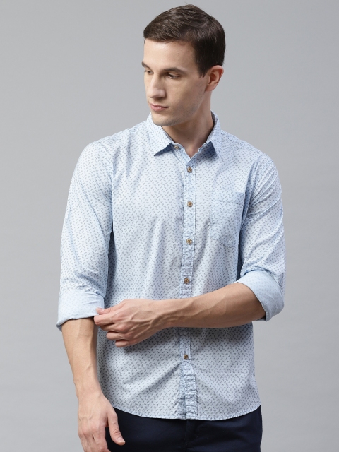 

BEAT LONDON by PEPE JEANS Men Blue Slim Fit Floral Print Casual Shirt