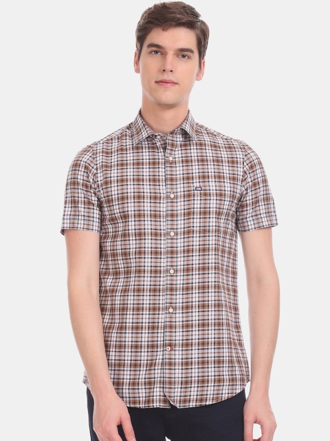 

Arrow Sport Men Brown Slim Fit Checked Casual Shirt