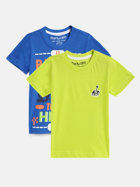 

Miss & Chief Boys Pack of 2 Printed Round Neck T-shirts, Yellow
