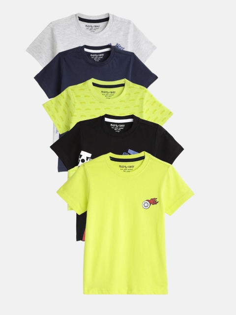 

Miss & Chief Boys Pack of 5 Printed Round Neck T-shirts, Yellow
