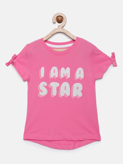 

Miss & Chief Girls Pink Printed Round Neck T-shirt