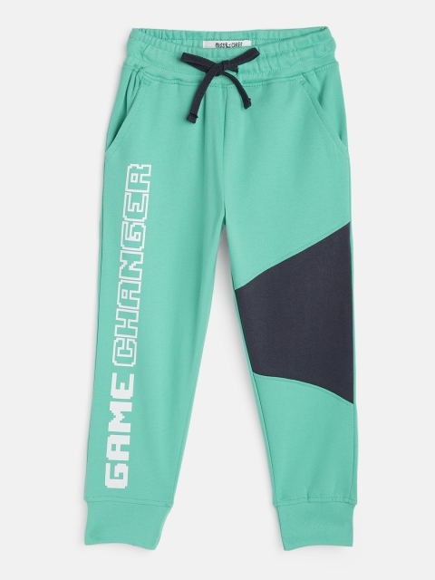 

Miss & Chief Boys Green Printed Joggers