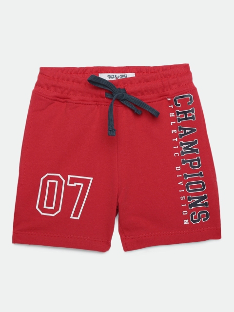 

Miss & Chief Boys Red Printed Regular Fit Regular Shorts