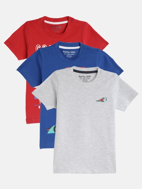 

Miss & Chief Boys Pack of 3 Round Neck T-shirts, Grey