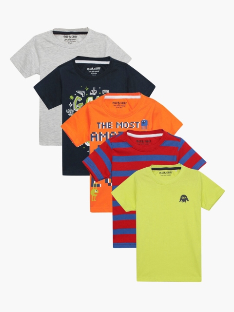 

Miss & Chief Boys Pack of 5 Assorted Printed Round Neck T-shirts