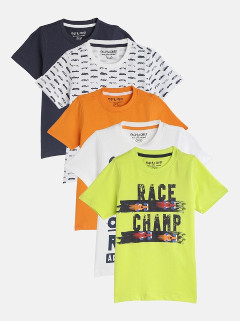 

Miss & Chief Boys Multicoloured Pack Of 5 Round Neck T-shirts, Multi