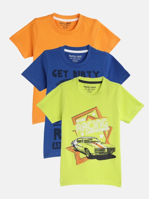 

Miss & Chief Boys Pack of 3 Round Neck T-shirts, Yellow