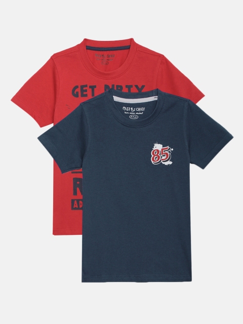 

Miss & Chief Boys Pack of 2 Round Neck T-shirts, Navy blue