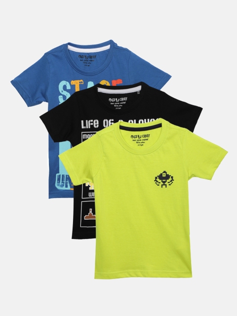 

Miss & Chief Boys Pack of 3 Round Neck T-shirts, Multi