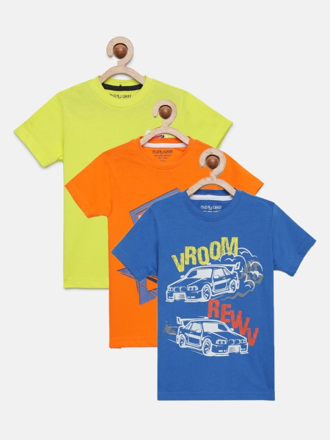 

Miss & Chief Boys Pack of 3 Printed Round Neck T-shirts, Multi
