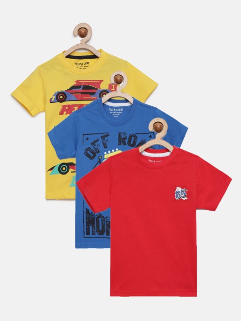 

Miss & Chief Boys Pack of 3 Printed Round Neck T-shirts, Multi