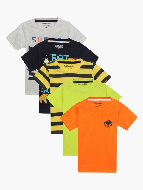 

Miss & Chief Boys Pack of 5 Assorted Printed Round Neck T-shirts