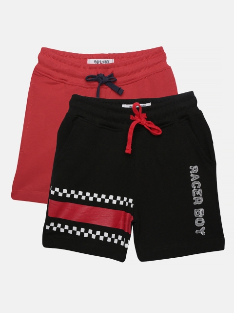 

Miss & Chief Boys Multicoloured Pack of 2 Regular Fit Regular Shorts, Red