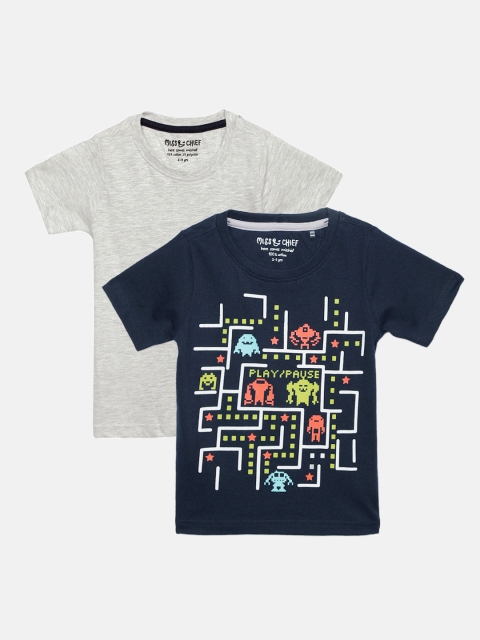 

Miss & Chief Boys Pack of 2 Round Neck T-shirts, Black