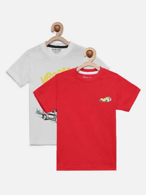 

Miss & Chief Boys Pack of 2 Round Neck T-shirts, Red