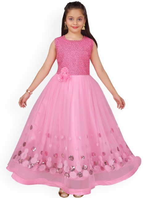 

Aarika Girls Pink Embellished Maxi Dress