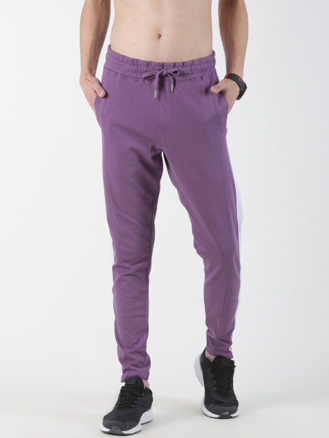 

Blue Saint Men Purple Solid Straight-Fit Joggers