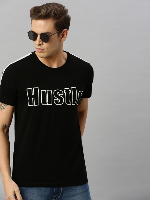 

HERE&NOW Men Black Printed Round Neck T-shirt