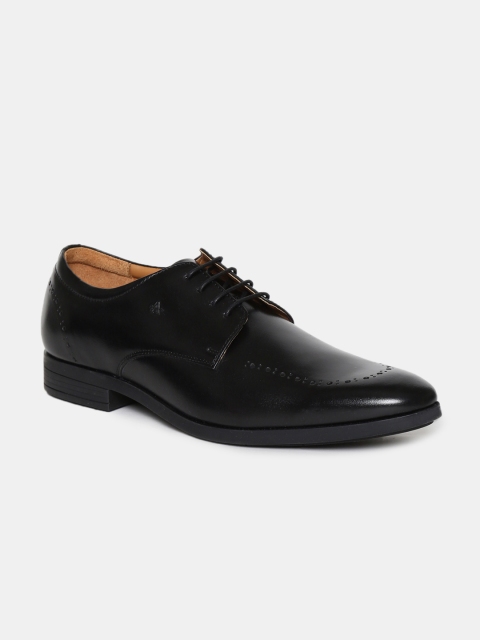 

Arrow Men Black solid Leather Formal Derbys