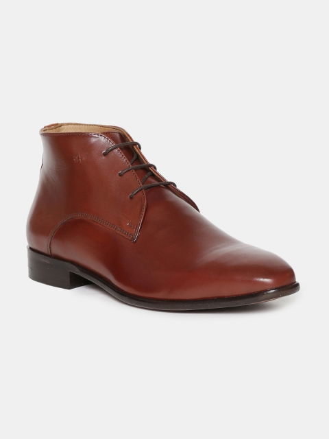 

Arrow Men Brown Solid Mid Top Leather Formal Derbys