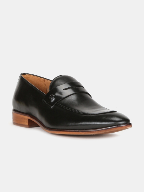 

Arrow Men Black Solid Penny Strap Leather Formal Slip-Ons