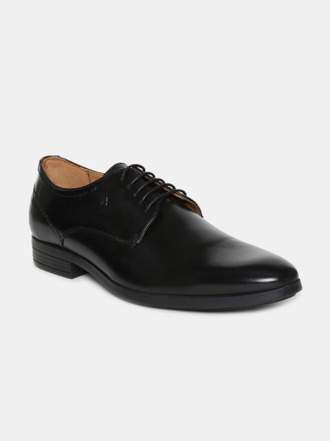 

Arrow Men Black Solid Round Toe Leather Formal Derbys