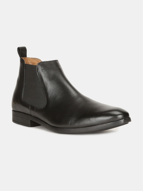 

Arrow Men Black Solid Leather Chelsea Boots