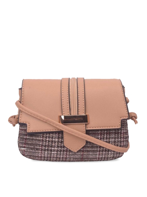 

Bagkok Beige Self Design Sling Bag