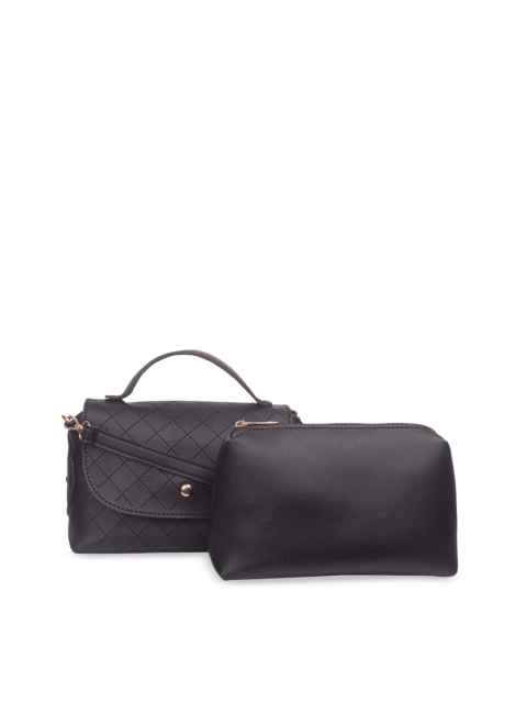 

Bagkok Black Solid Handbag with Pouch