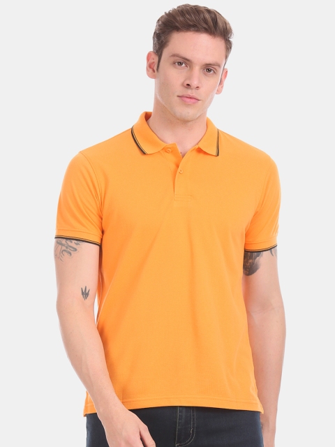 

Ruggers Men Orange Solid Polo Collar T-shirt