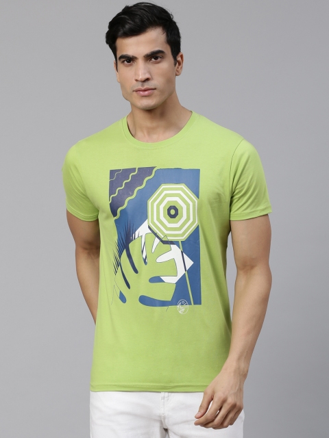 

BEAT LONDON by PEPE JEANS Men Green Printed Round Neck T-shirt