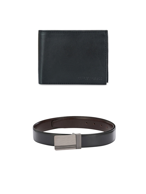 

Calvadoss Men Black & Brown Premium Belt and Wallet Accessory Gift Set