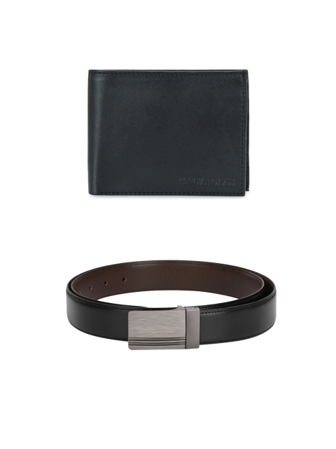 

Calvadoss Men Black & Brown Premium Belt and Wallet Accessory Gift Set